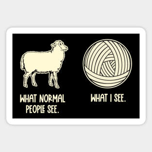 Funny Yarn and Sheep Design for Knitters and Crocheters Magnet